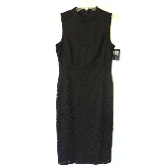 NINE WEST *NWT* Dress Size 8 Little Black Dress Lace Sheath Sleeveless Party - Picture 1 of 12